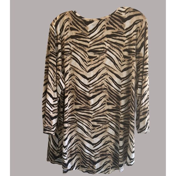 JM Collection Women's Stretch Pull On Print Blouse Size XL - Picture 1 of 6